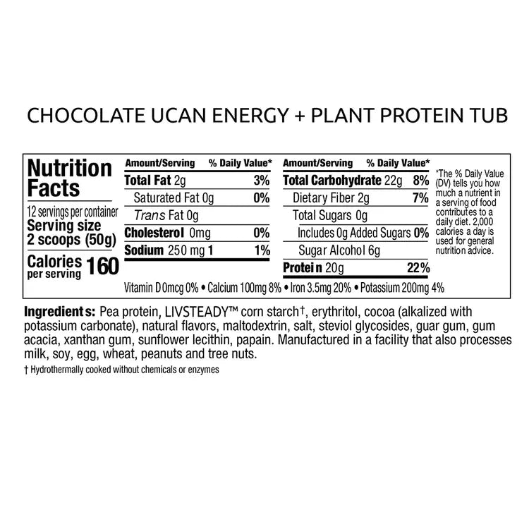 UCAN Energy Powder with Pea protein