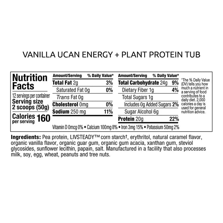 UCAN Energy Powder with Pea protein